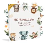 HUBORNS - Libro de nacimiento y recuerdos del bebé hasta los 5 años, álbum de fotos y diario infantil, regalo original para recién nacidos, baby shower y padres primerizos