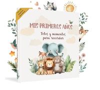 HUBORNS - Libro de nacimiento y recuerdos del bebé hasta los 5 años, álbum de fotos y diario infantil, regalo original para recién nacidos, baby shower y padres primerizos (Amigos, Español)