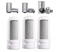 HubQua - PACK Ahorro de 3 Cartuchos de Filtrado Dual (Fibra de Carbono + Cerámica) para Filtro Agua Grifo - Compatible con Filtro de Agua para Grifo HubQua EcoUV