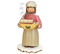 Hubrig Volkskunst Fumador Incienso alemán Winterchild Chica con Stollen - 20 cm / 8 Pulgadas - Auténticos Fumadores Erzgebirge alemanes