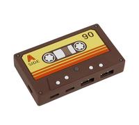 Hubs multifuncionales de 4 puertos USB 3.0 tipo C, estilo retro, para teclados, disco duro, configuraciones de oficina, concentradores USB C con dos puertos tipo
