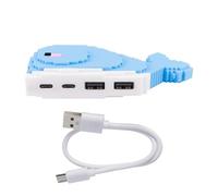 Hubs USB 2 0 con Diseños Creativos De Ballenas con Puertos Tipo C + para Conectar Unidades Dispositivos Concentrador Amplia Compatibilidad