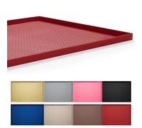 Hubulk Dog Cat Food Mat alimentación Hecho por la FDA categoría de alimentos de silicona antideslizante No Mess Pet Food Mat - Grandes 19 "x 12" (Rojo)