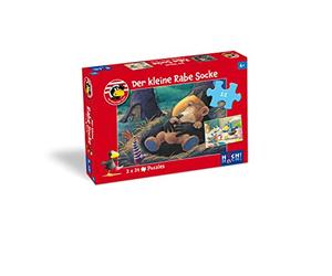 HUCH! El pequeño Cuervo calcetín Puzzle Infantil, 2 Puzzles de 24 Piezas