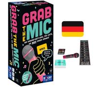 HUCH!, Grab The Mic - Juego de Karaoke en alemán, Juego de Karaoke con Divertidos desafíos de Letras de Canciones, Juegos de Fiesta Divertidos para familias y Amigos, para 2-8 Jugadores a Partir de 8