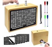 Hucha Ahorro con Conteo, Caja De Ahorros, Hucha De Madera con Objetivos De Ahorro, 500 € 1.000 € 2.000 € 3.000 € 5.000 € 10.000 €, para Ayudar a Adultos Y Niños a Desarrollar El Hábito del Ahorro