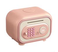 Hucha automática para rollo de dinero con gran almacenamiento y huellas dactilares, caja fuerte ABS con bloqueo de contraseña inteligente para una gestión financiera segura (rosa-A)