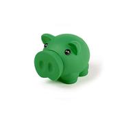 Hucha Cerdito con Suave Cuerpo de Acabado Goma en Vivos Colores. Huchas Originales pequeña Infantiles con tapón. Hucha Viaje Ligera y Resistente. (Verde)