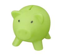 Hucha Cerdito de PVC con Suave Cuerpo en Vivos Colores. Huchas Originales pequeña Infantiles con tapón. Hucha Viaje Ligera y Resistente. (Verde Lima)