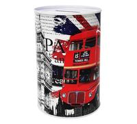 Hucha con diseño de Londres, elementos característicos de la ciudad y monumentos Big Ben Victoria Tower Gardens, de metal, no se puede abrir, 13 x 8 cm