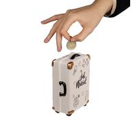 Hucha con Forma de Carro con decoración Just Married - Hucha para Parejas con decoración para recién Casados, de cerámica, 15,5 x 11 x 6 cm, Beige