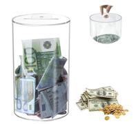 Hucha de acrílico con forma de cerdito transparente: Nizirioo Hucha no se puede abrir, hucha transparente para niños y adultos, idea de regalo para cumpleaños, escolarización y otras ocasiones