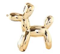 Hucha de cerámica animal globo perro muñeca alcancía artesanía perro creativo adornos miniatura decoración del hogar sala de estar (Color: dorado)