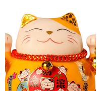 Hucha de cerámica con forma de gato de la suerte de 4,5 pulgadas, exquisita y bonita, para traer suerte