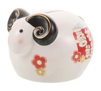 Hucha de Cerámica Forma de Oveja, Banco de Ahorros | Diseño Festivo del Zodiaco 2027, Gruesa y Estable, Apertura Inferior, para Guardado y Extracción de Monedas