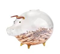 Hucha de Cerdo, Hucha de Vidrio Transparente, Hucha Infantil, Huchas de Cristal para Ahorrar, Hucha Buen Regalo para Niños para 500 Monedas