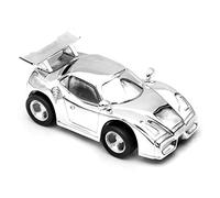 Hucha de coche de carreras 15,4 x 7,2 x 4,8 cm, plateada, no se empaña, grabado hasta 15 caracteres