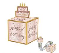 Hucha de cumpleaños para dinero en efectivo, cajas de regalo sorpresa para dinero, bolsa de efectivo de feliz cumpleaños con bolsas transparentes, formas divertidas y creativas de dar dinero para