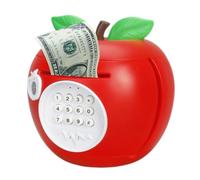Hucha de frutas, de monedas de seguridad electrónica, tamaño pequeño, cerradura interactiva con contraseña para niños, hucha de material ABS duradero, hucha electrónica para niños con diseño