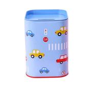 Hucha de Lata Infantil con Tapa, Original Alcancía Infantil Metal, Bote Pinturas, lápices, Varios Modelos (Coche)