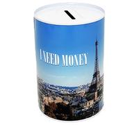 Hucha de lata Serie Ciudades Europeas París con Torre Eiffel 12,5 x 8 cm Idea regalo