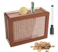 Hucha de Madera €3,000 Hucha con Contador Caja de Ahorros Retro Reutilizable Viene con Hoja Acrílica con Ahorro y Números Marcador Ayudar a Los Niños a Desarrollar el Hábito de Ahorr