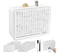 Hucha de Madera Caja de Ahorro 10000 5000 3000 2000 1000 500 Euros Uchas Dinero Adultos Huchas con Contador con Objetivo Reutilizable para Adultos y Niños - Sin Montaje (Blanco)