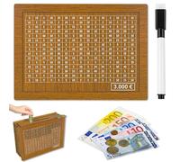 Hucha de Madera con Contador, Hucha con Contador con Objetivo de Ahorro y Números, Hucha Retro con Números Hucha con Objetivo, Ayuda a los Niños a Desarrollar el Hábito de Ahorrar Dinero