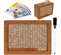 Hucha de Madera con Contador, Hucha con Objetivo de Ahorro y Números, Huchas Retro con Números, Reutilizable Ayuda a los Niños a Desarrollar el Hábito de Ahorrar Dinero