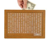 Hucha de madera, con cuenta regresiva, alcancía para niños, reutilizable, con objetivos de ahorro de dinero, hucha con números y garrapatas, hucha de madera para fondos educativos de vacaciones
