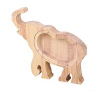 Hucha de madera con diseño de animales divertidos para niños, caja de ahorros de madera natural para enseñar a los niños sobre el dinero (elefante)