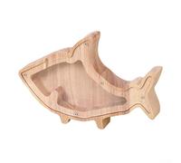 Hucha de madera con forma de animal para niños, bonita y divertida caja de ahorro para fomentar buenos hábitos (peces)