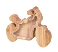 Hucha de madera con forma de animal para niños, caja de ahorro de madera maciza natural con acabado suave, bonita decoración de escritorio (motocicleta)