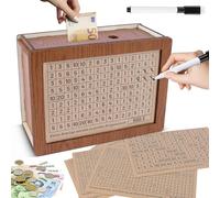 Hucha de Madera Hucha con Contador Hucha Ahorro Reutilizable con Objetivo de Ahorro Hucha con Bolígrafo para para Todas Las Edades Ayudar a los Niños a Desarrollar el Hábito de Ahorrar Dinero