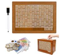 Hucha De Madera,Hucha con Contador,Reutilizable Hucha Ahorro,Hucha Retro con Números Hucha con Objetivo,con Marcador para Ayudar a Los Niños a Desarrollar El Hábito De Ahorro. 10000