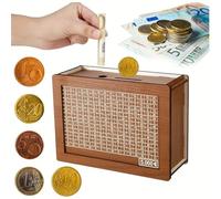 Hucha de Madera,Hucha con Objetivos de Ahorro,Hucha con Contador,Hucha de Madera para Ayudar a Los Niños a Desarrollar el Hábito de Ahorro