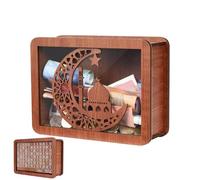 Hucha de madera, hucha para ahorrar dinero | 10.000 ahorros de dinero con destino de dinero, caja decorativa para objetivos de ahorro