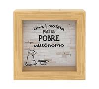 Hucha de Madera y Cristal para Autónomos, 15x15x5 cm, Diseño Decorativo