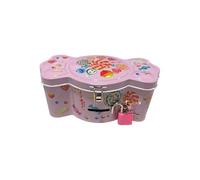 Hucha de Metal Forma de Caramelo con Candado, Hucha Lata Divertida Gran Tamaño para Niños y Niñas (Rosa)