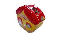 Hucha de Metal Forma de Casita Apple House con Candado, Hucha Lata Divertida Gran Tamaño para Niños y Niñas (Rojo)