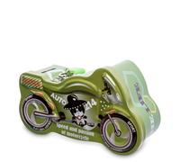 Hucha de Metal Forma de Moto con Candado, Hucha Lata Divertida Gran Tamaño para Niños y Niñas (Verde)