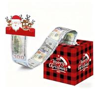 Hucha de Navidad para dinero en efectivo, cajas de regalo para dinero en efectivo con soporte extraíble para sorpresa, caja de Feliz Navidad con bolsas transparentes para mujeres, hombres, niñas y