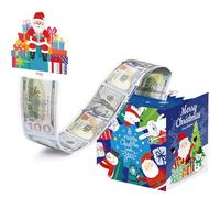 Hucha de Navidad para dinero en efectivo, soporte de dinero sorpresa para niños y adultos con 50 bolsas transparentes, caja de dinero para vacaciones, para mujeres, hombres, niñas, niños, mamá, papá