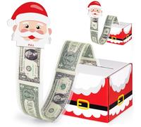 Hucha de Navidad para dinero en efectivo, soporte de dinero sorpresa para niños y adultos con 50 bolsas transparentes, caja de dinero para vacaciones, para mujeres, hombres, niñas, niños, mamá, papá