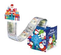 Hucha de Navidad para regalo en efectivo, regalo de dinero con tarjeta extraíble, caja de regalo creativa de Navidad con 50 bolsas de regalo, divertidas decoraciones de fiesta de vacaciones para niños