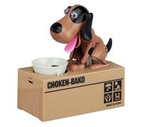 Hucha de perro hambriento HSMHLYYB, diseño de perro come dinero, monedas, huchas, marrón y negro, para niños y niñas, regalo de cumpleaños