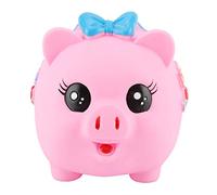 Hucha de plástico Suave con Dibujos Animados, Caja de Ahorro de Dinero, Banco ahorrador de Monedas, Regalo Educativo de Gran Capacidad para niños, Rosa o Azul, 15x13x11cm (Pink 1314 Pig)