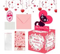 Hucha de San Valentín, extractor de dinero de 4.7 pulgadas, funda sorpresa de 12 x 12 x 12 cm con construcción resistente, caja de fiesta interactiva resistente, accesorio romántico con estilo festivo
