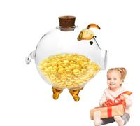 Hucha - De Tarro De Ahorros con Forma De Cerdo Transparente | Banco Transparente para Almacenamiento De Monedas Y Efectivo para Niños | Lindas Monedas, Billetes Y Práctica De Ahorro De Cerdito Pa