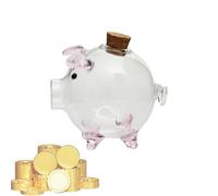 Hucha - De Tarro De Ahorros con Forma De Cerdo Transparente | Banco Transparente para Almacenamiento De Monedas Y Efectivo para Niños | Lindas Monedas, Billetes Y Práctica De Ahorro De Cerdito Pa